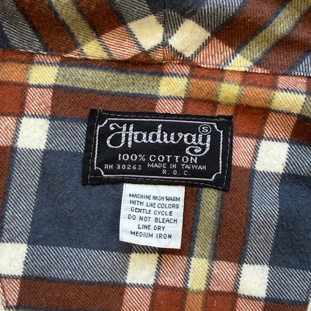 Natural Hadway Vintage Cotton Flannel Robe - Picture 2 of 7